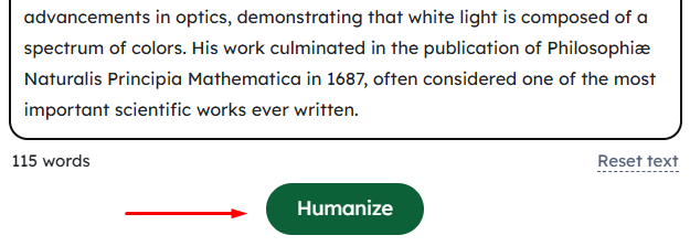 Click the “Humanize” Button